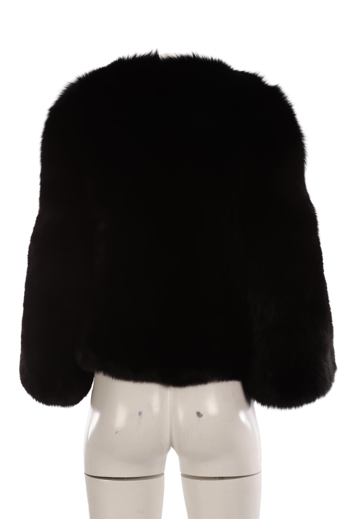 L CUPPINI BLACK FOX FUR JACKET XSMALL