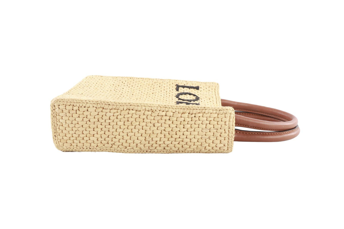 LOEWE BEIGE STANDARD A5 RAFFIA TOTE BAG