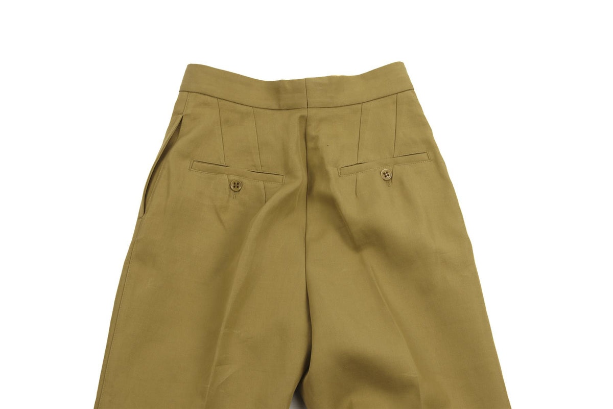 RAEY GREEN COTTON STRAIGHT LEG PANTS UK 6