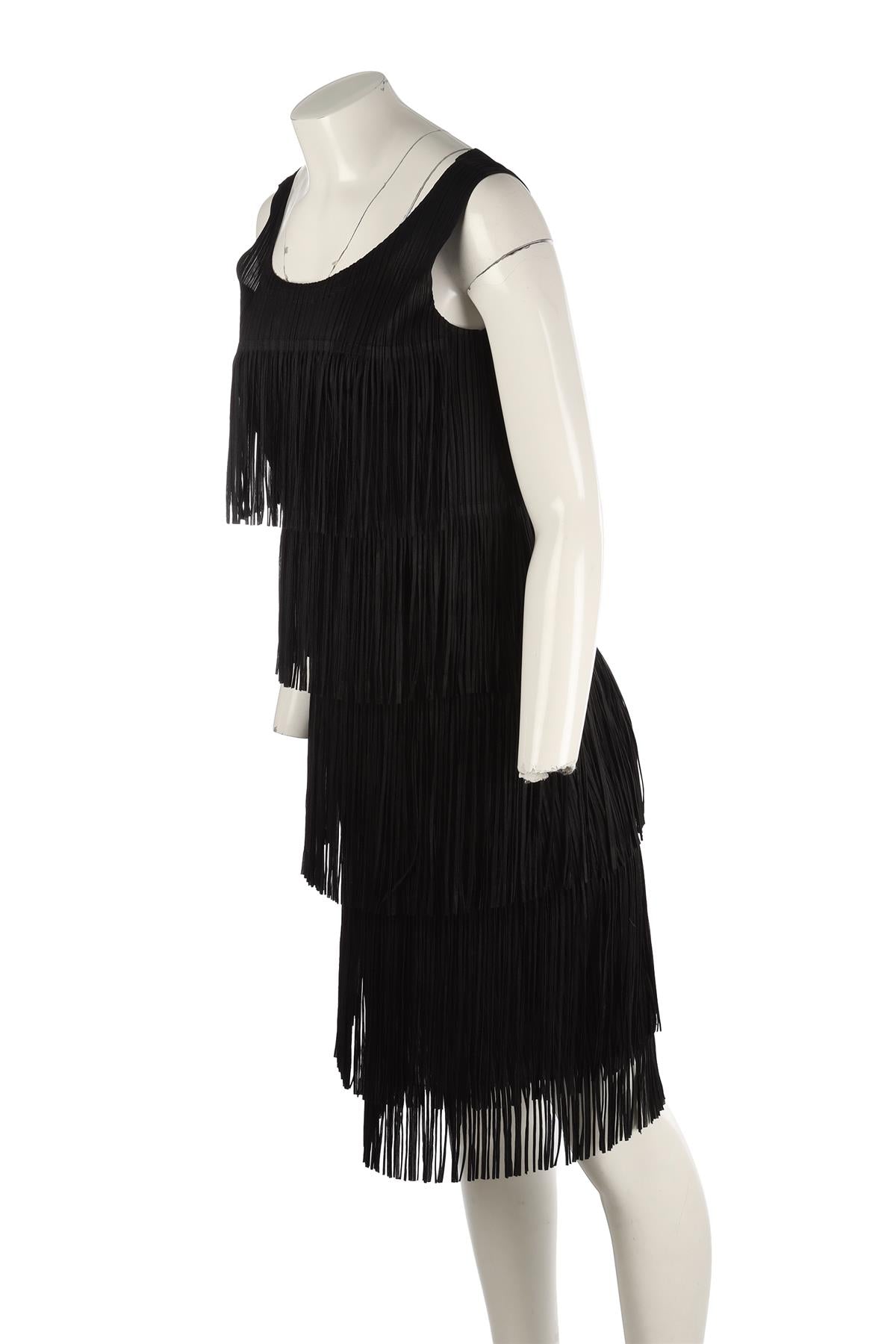 PLEATS PLEASE ISSEY MIYAKE BLACK MIDI DRESS JP 3 UK 8