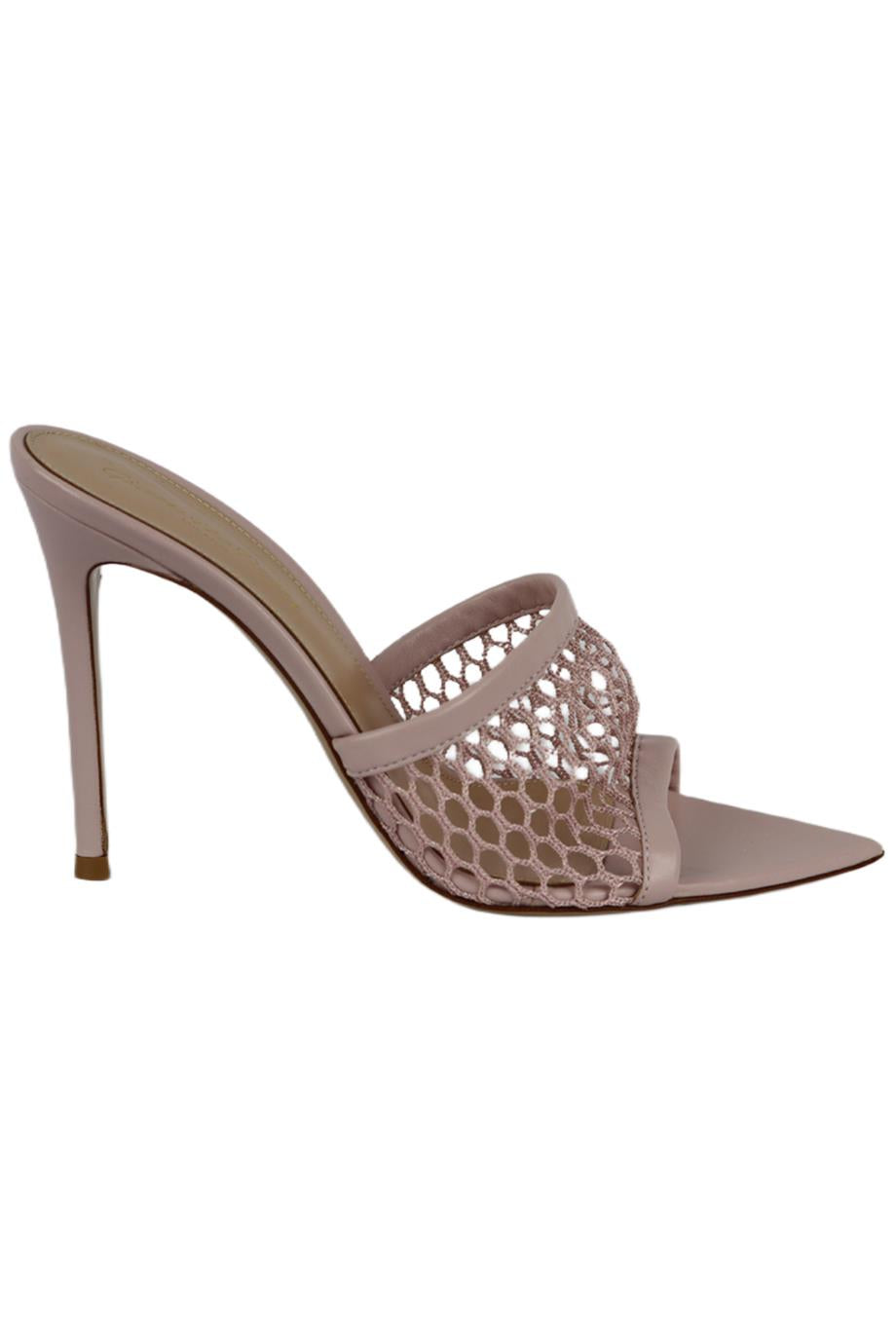 GIANVITO ROSSI MESH AND LEATHER MULES EU 38 UK 5 US 8