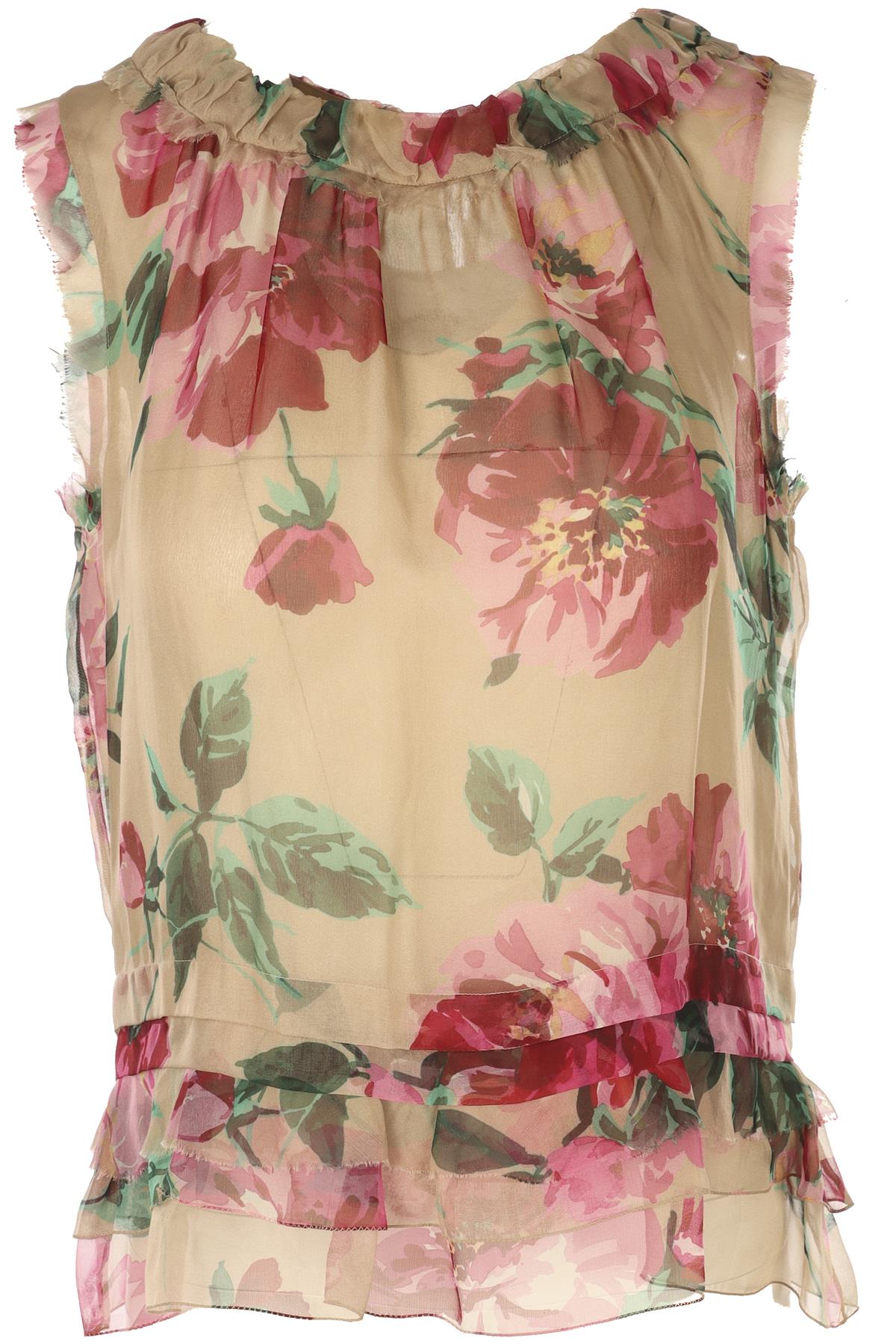 DOLCE & GABBANA BEIGE SILK TOP IT 42 UK 10