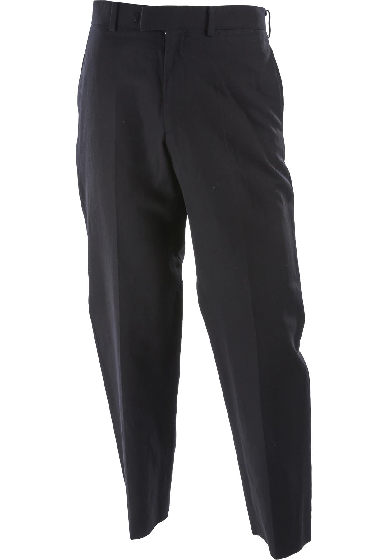 BLACK MEN'S COTTON STRAIGHT LEG PANTS