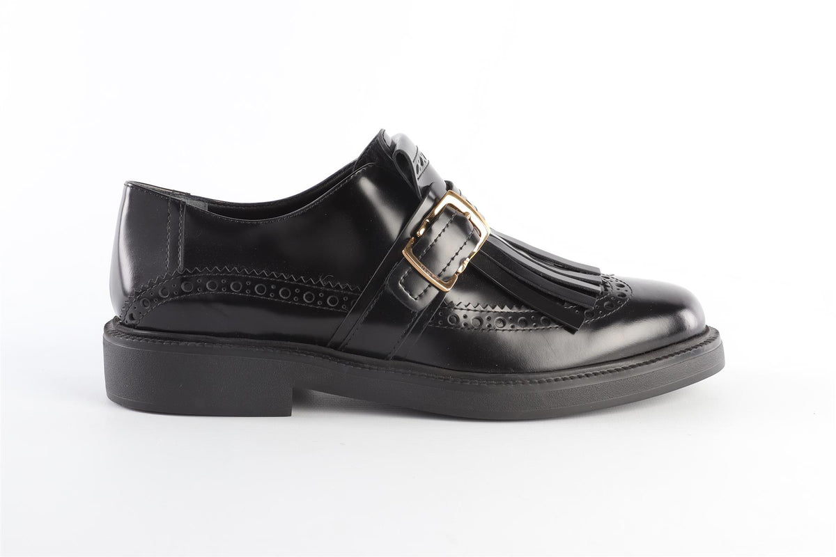 TOD'S BLACK LEATHER BROGUES EU 40 UK 7 US 10