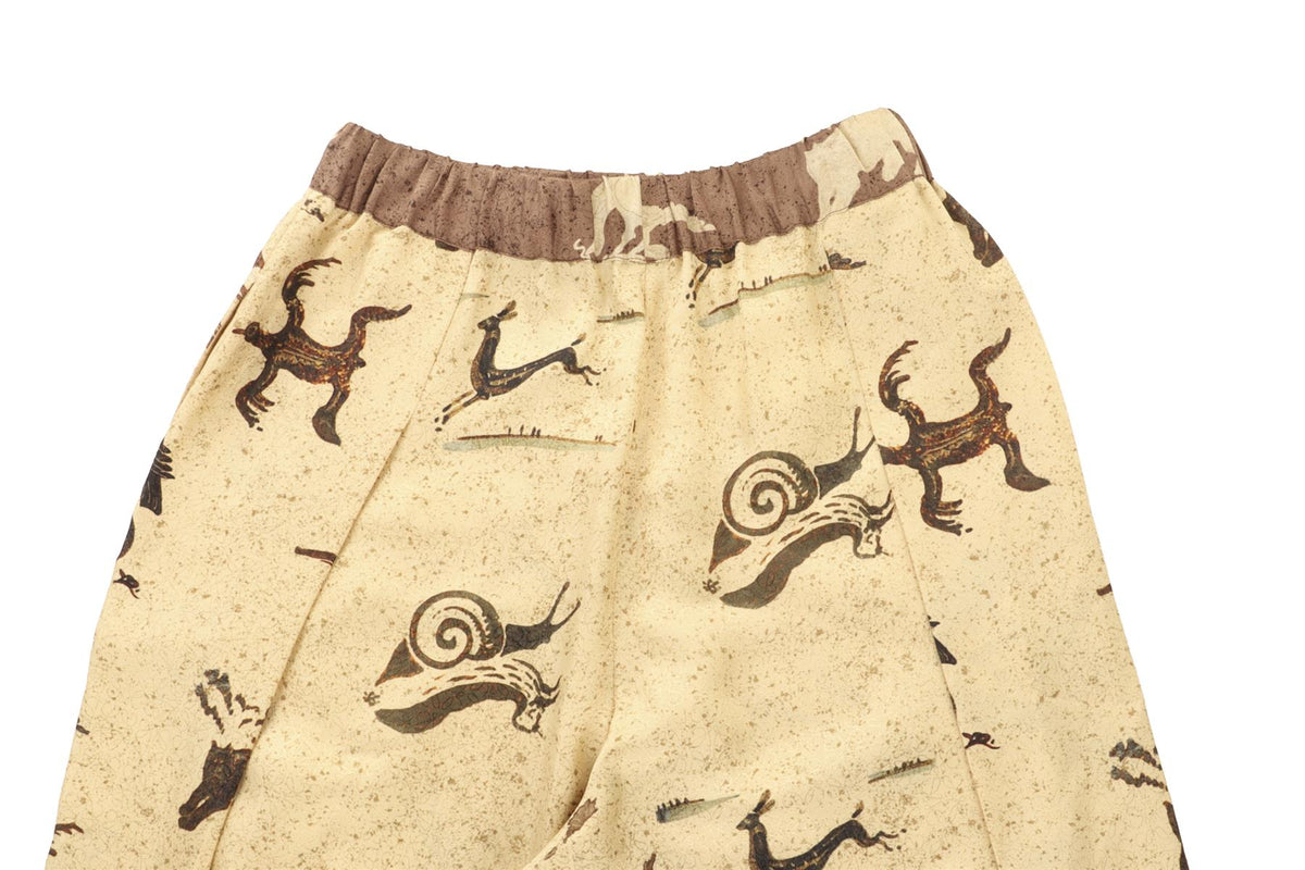 LOEWE BEIGE SILK TAPERED PANTS XSMALL