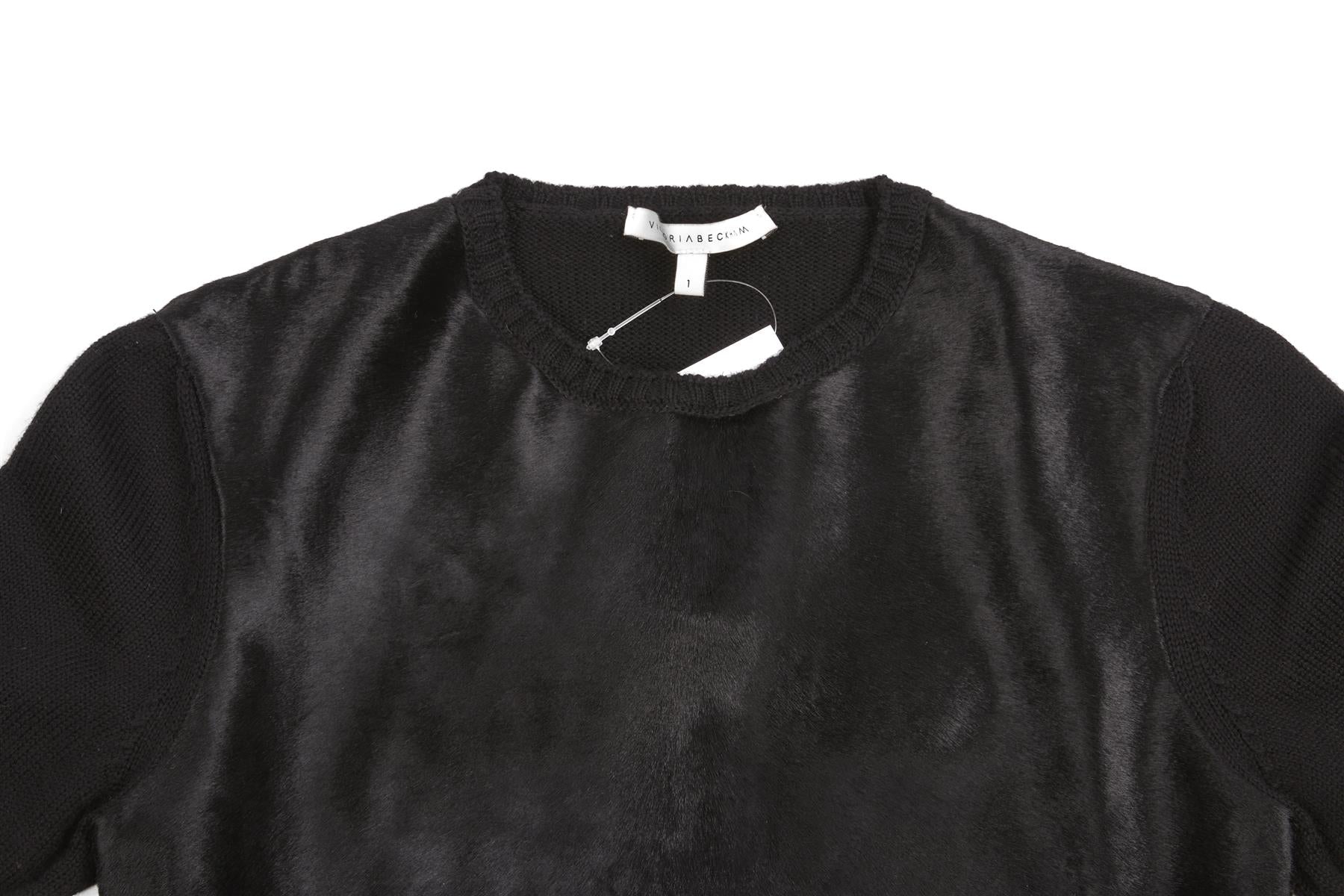 VICTORIA BECKHAM BLACK WOOL SWEATER UK 6