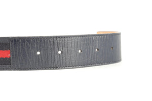 GUCCI NAVY GG LEATHER BELT