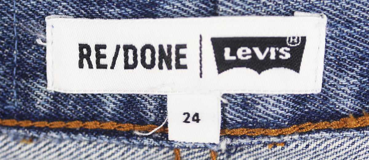 RE/DONE DISTRESSED HIGH WAISTED DENIM SHORTS W24 UK 6