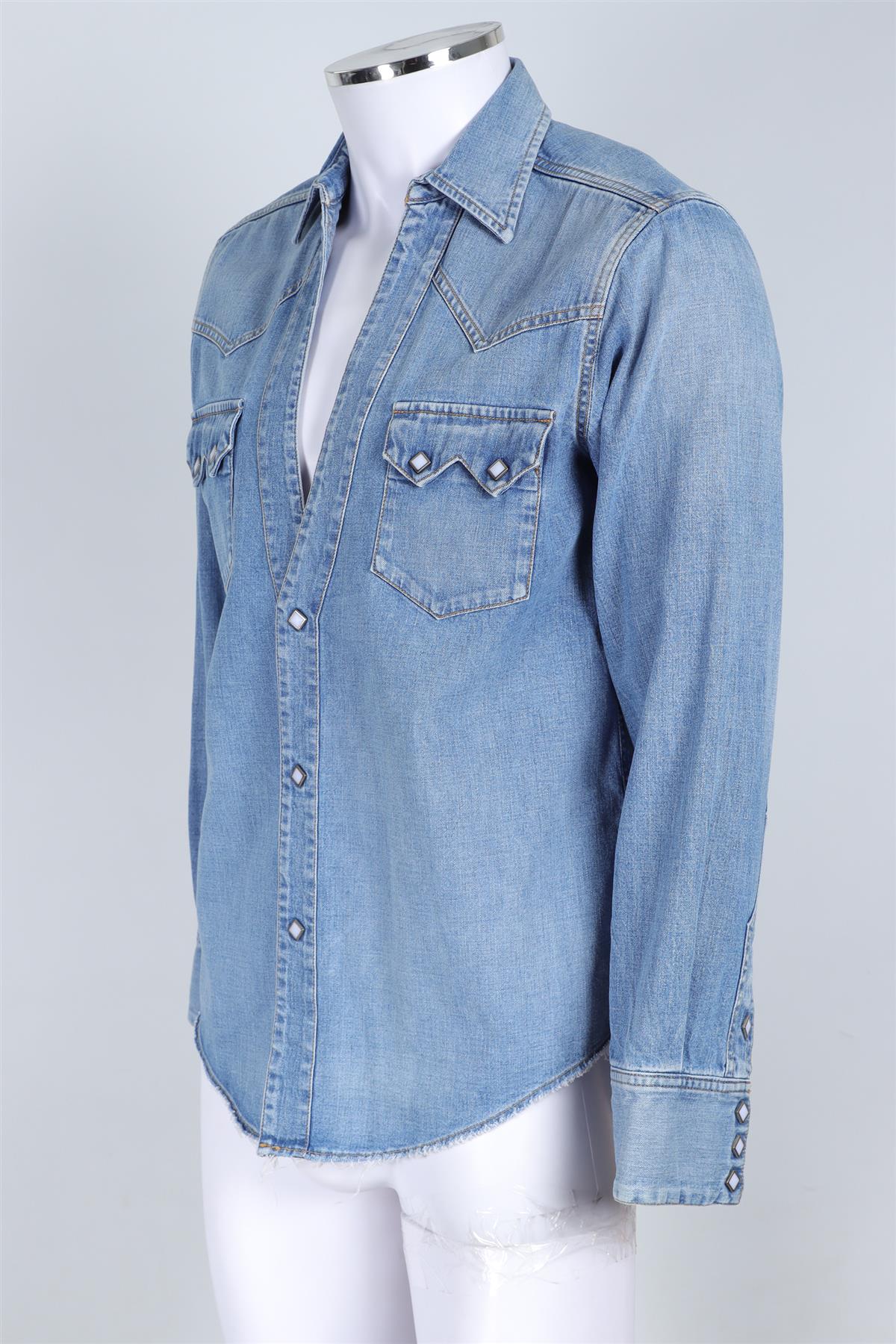 THE LETTERS BLUE MEN'S DENIM SHIRT MEDIUM