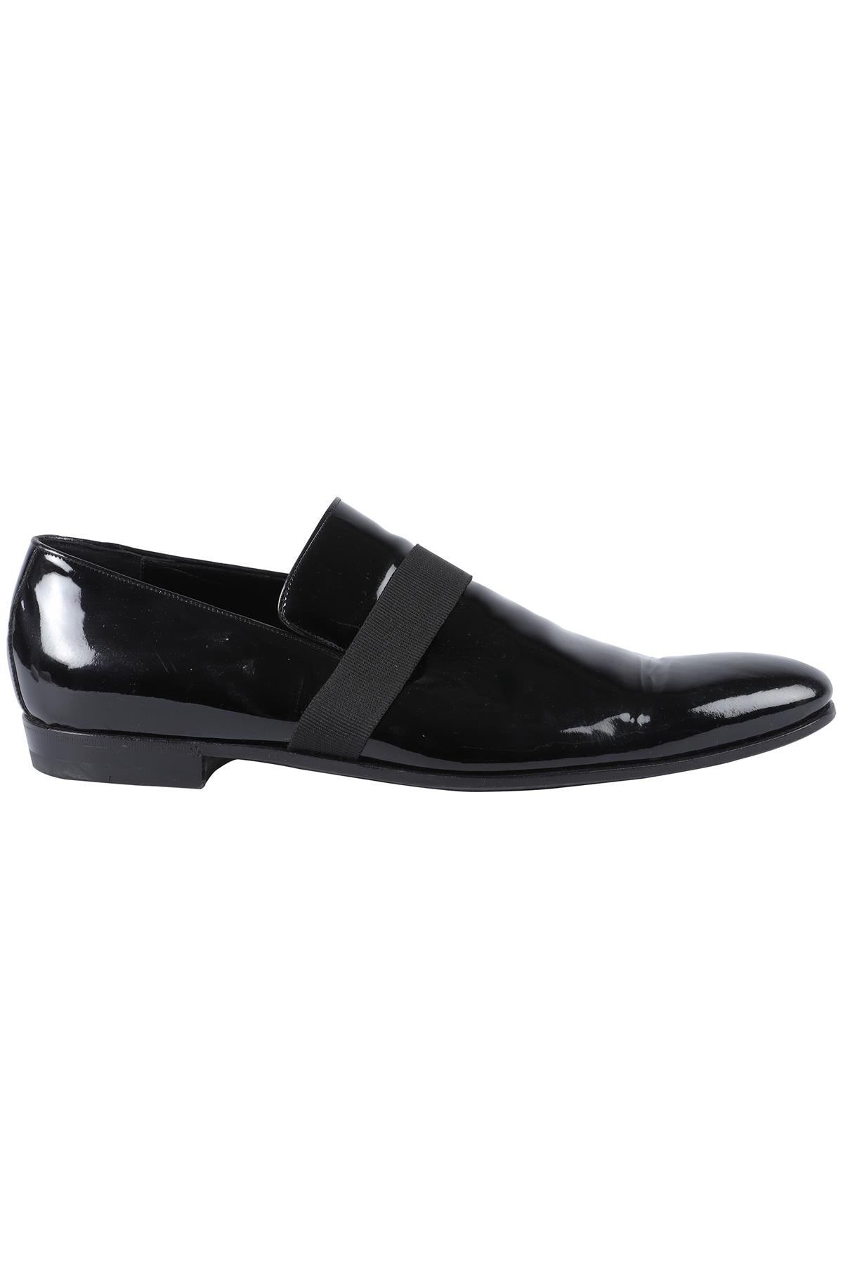 GUCCI BLACK MEN'S PATENT LEATHER LOAFERS UK 9 EU 43 US 10