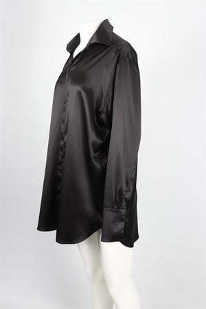 LUDOVIC DE SAINT SERNIN BLACK SILK SHIRT XSMALL