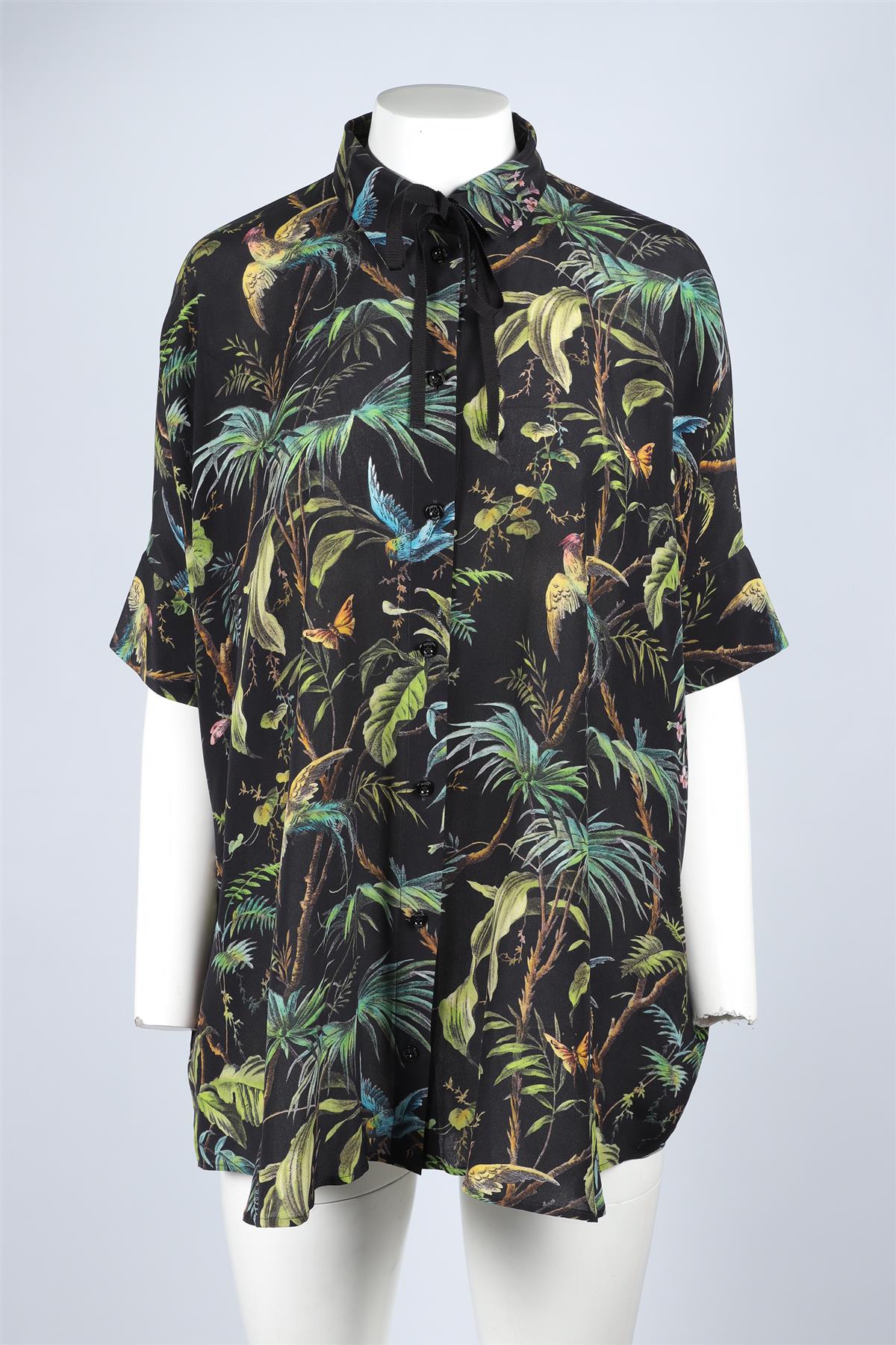 GUCCI BLACK SILK SHIRT IT 46 UK 14