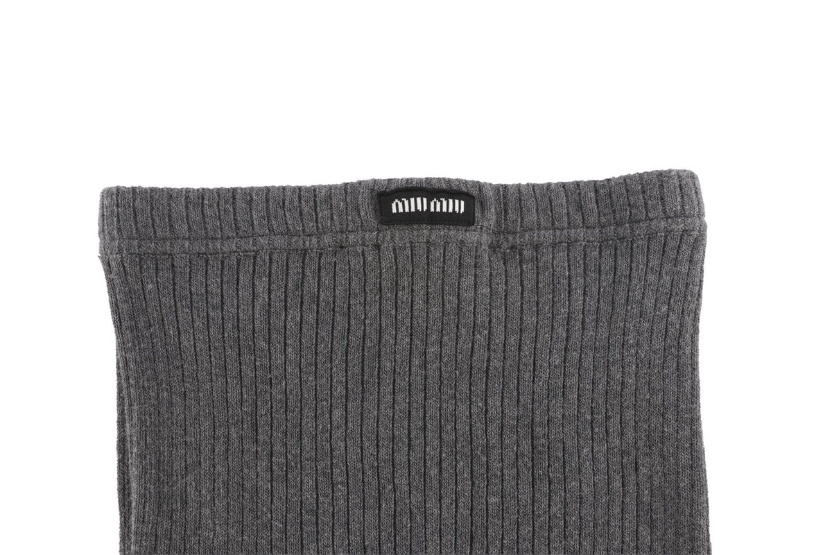 MIU MIU GREY COTTON TIGHTS MEDIUM