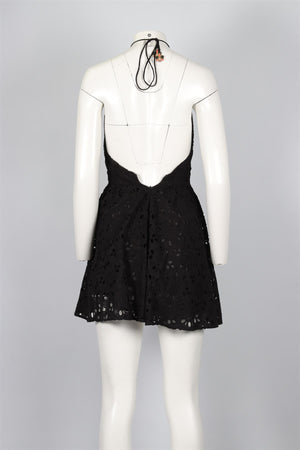 ZIMMERMANN BLACK COTTON MINI DRESS UK 10