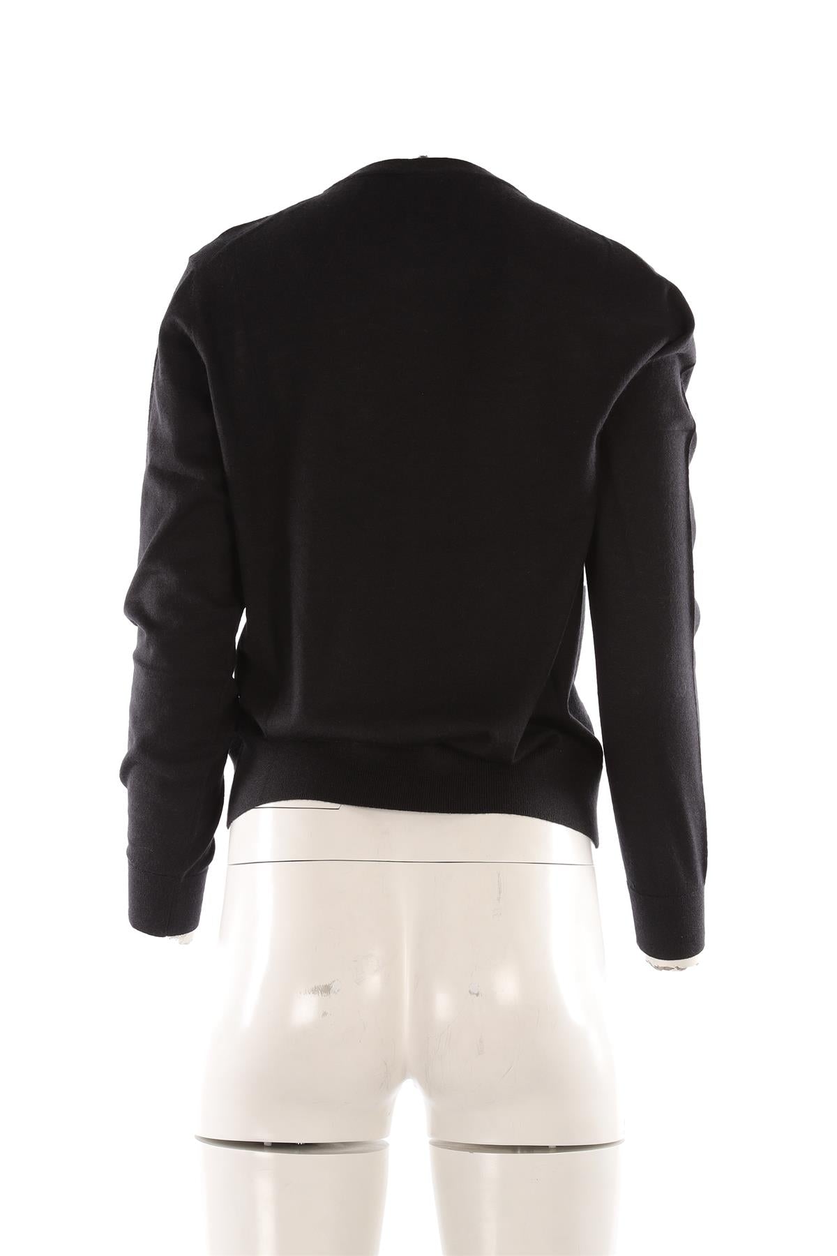 ALLUDE BLACK CASHMERE SWEATER LARGE