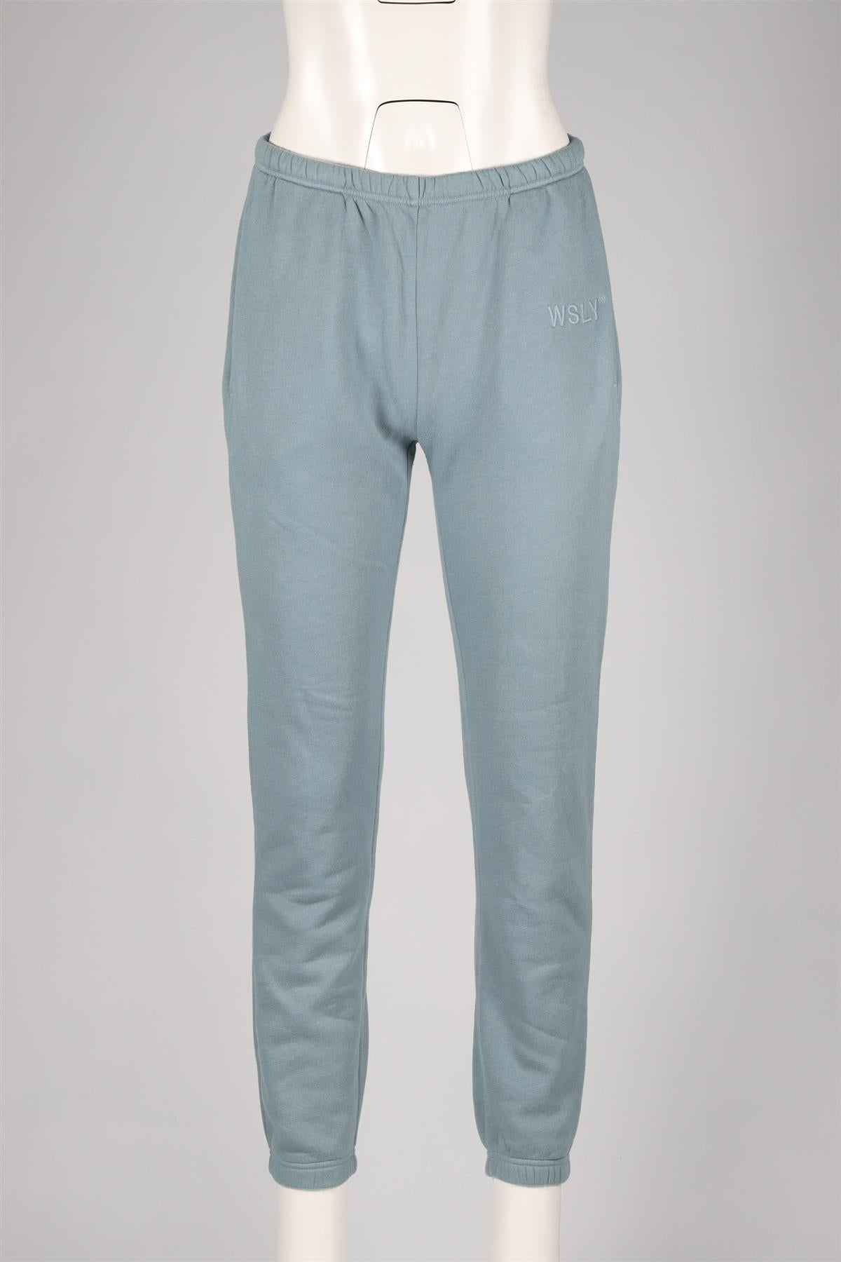 WSLY BLUE COTTON BLEND TRACK PANTS SMALL