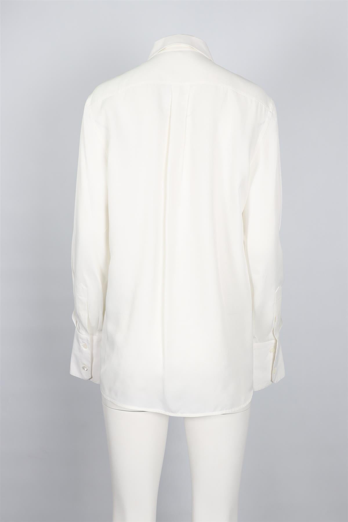 HELMUT LANG WHITE SATIN SHIRT MEDIUM