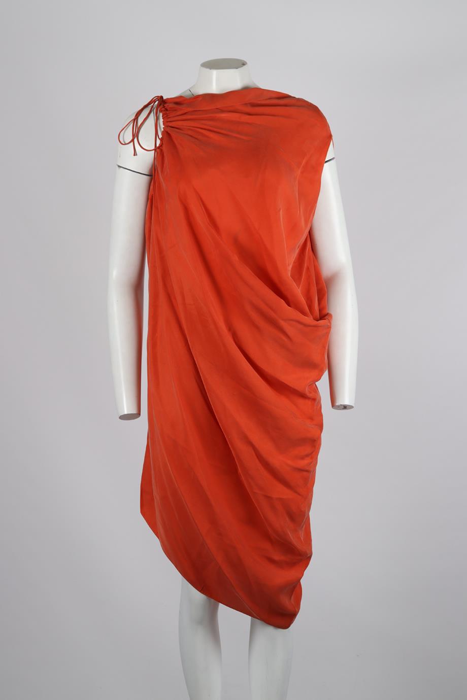 LANVIN DRAPED SATIN MINI DRESS FR 38 UK 10