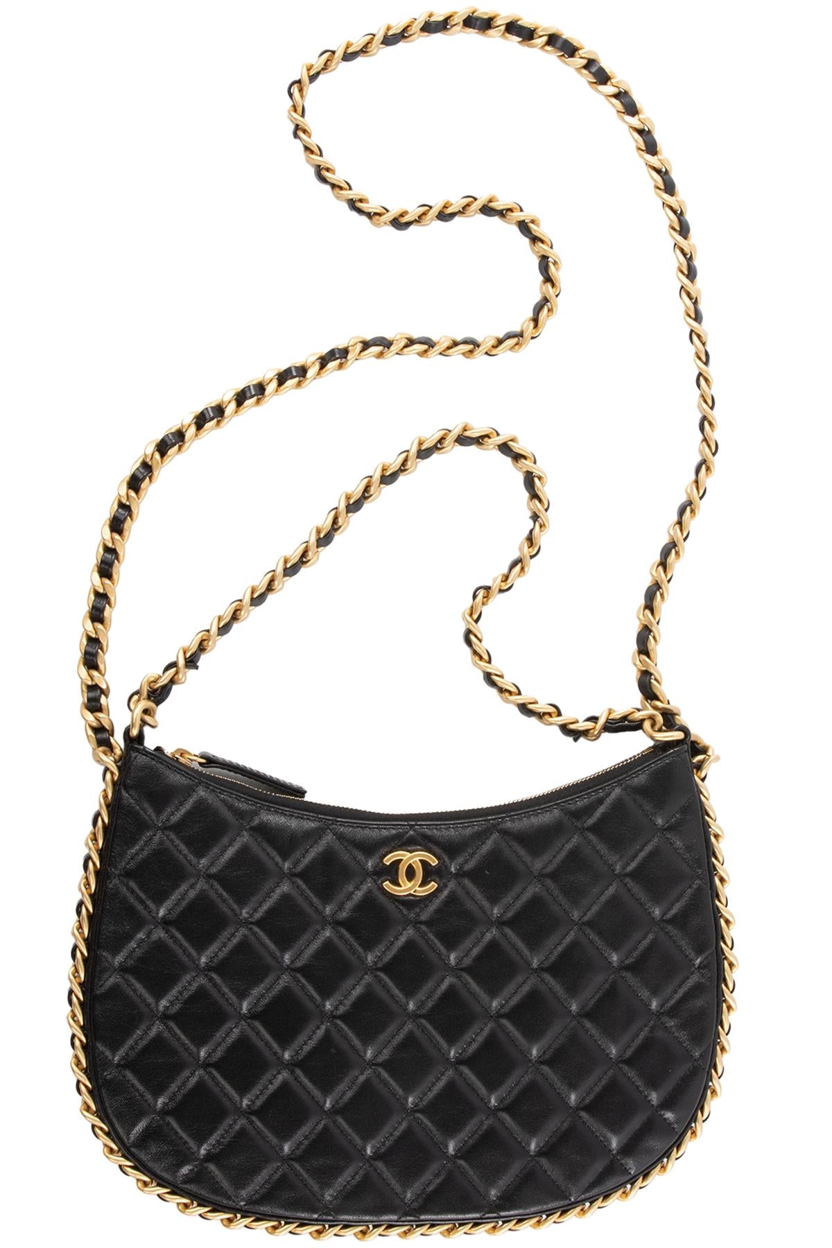 CHANEL BLACK 2023 HOBO LARGE QUILTED LEATHER SHOULDER BAG
