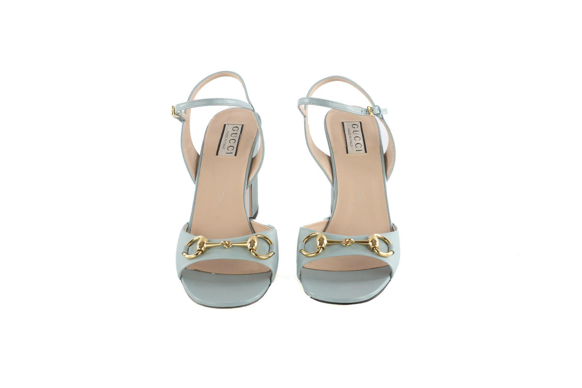 GUCCI BLUE LADY LEATHER SANDALS EU 39 UK 6 US 9
