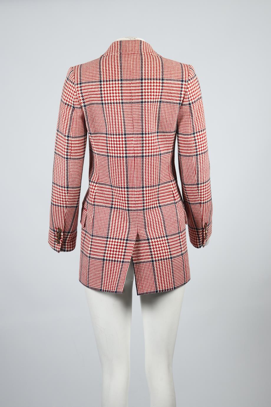 GUCCI CHECKED WOOL BLEND BLAZER IT 36 UK 4