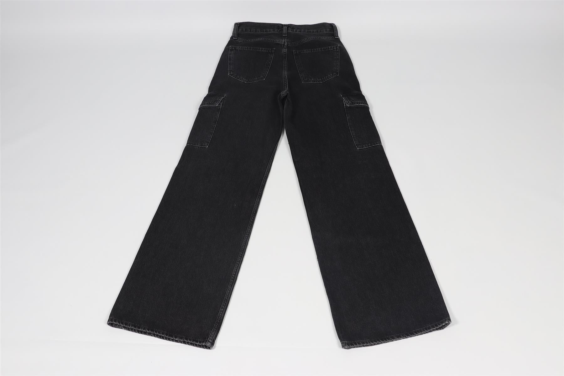 AGOLDE BLACK WIDE LEG JEANS W 24 UK 6