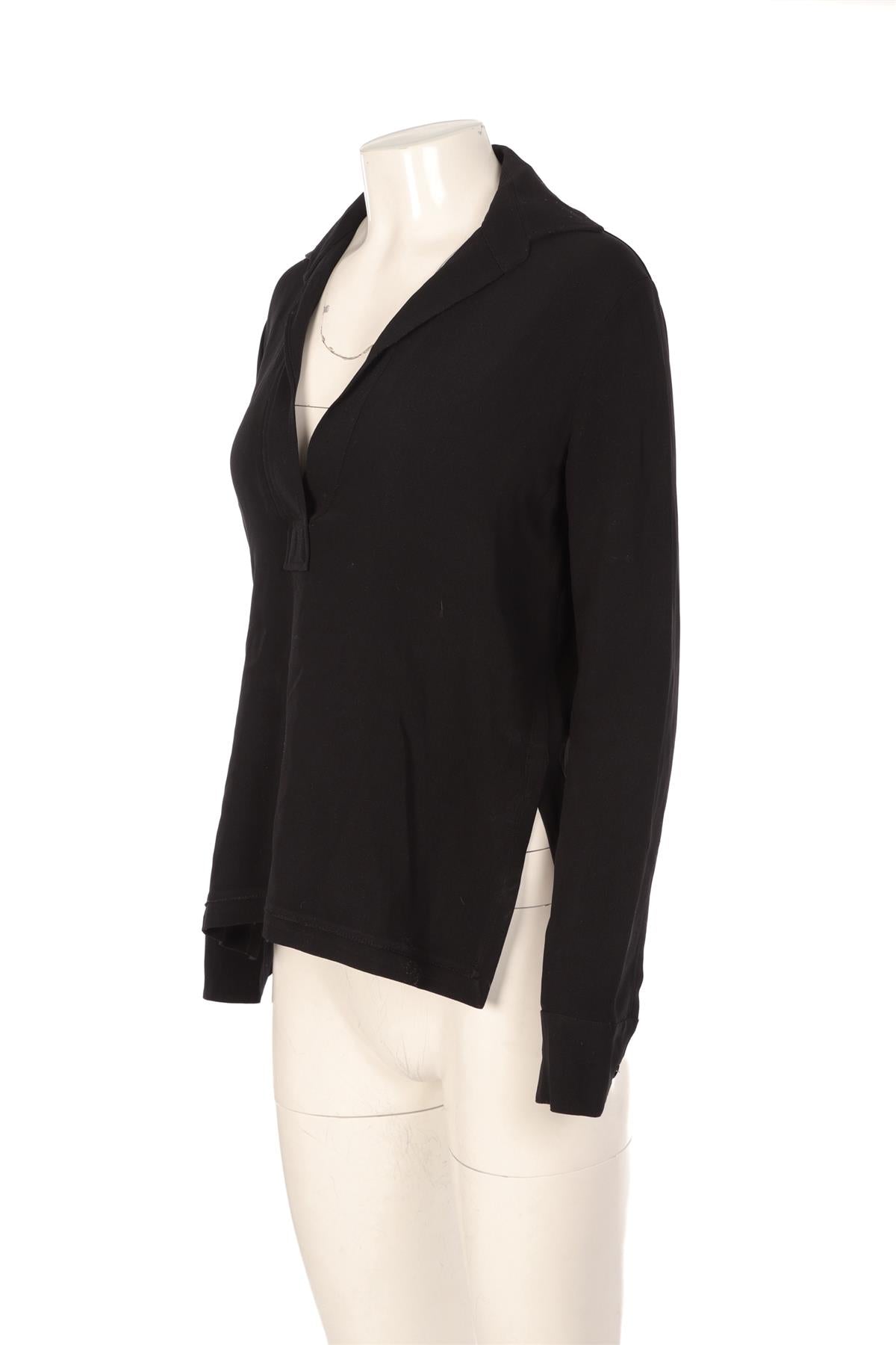 HELMUT LANG BLACK CREPE TOP MEDIUM