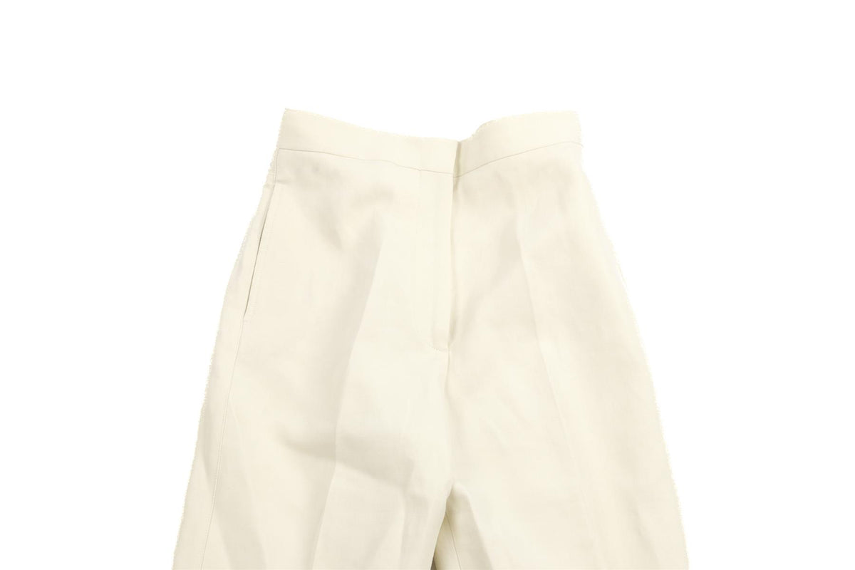 RAEY IVORY COTTON STRAIGHT LEG PANTS UK 6