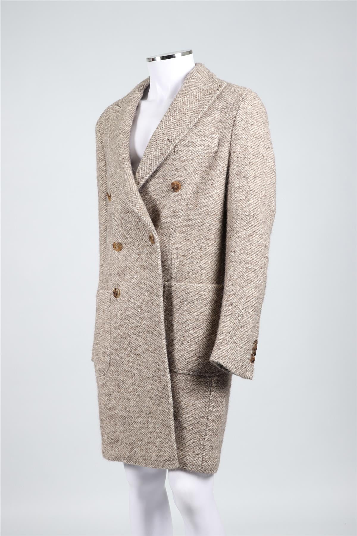 ETRO BROWN MEN'S WOOL COAT IT 52 UK 42