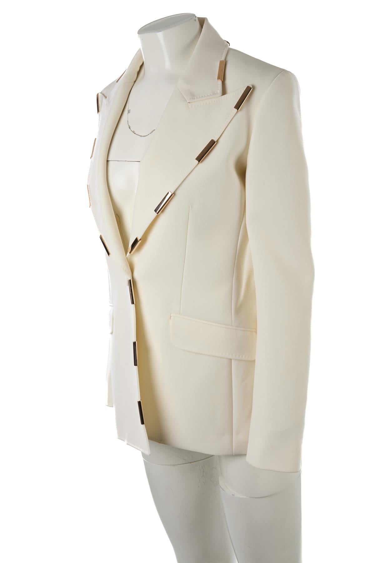 GABRIELA HEARST CREAM WOOL BLAZER IT 38 UK 6
