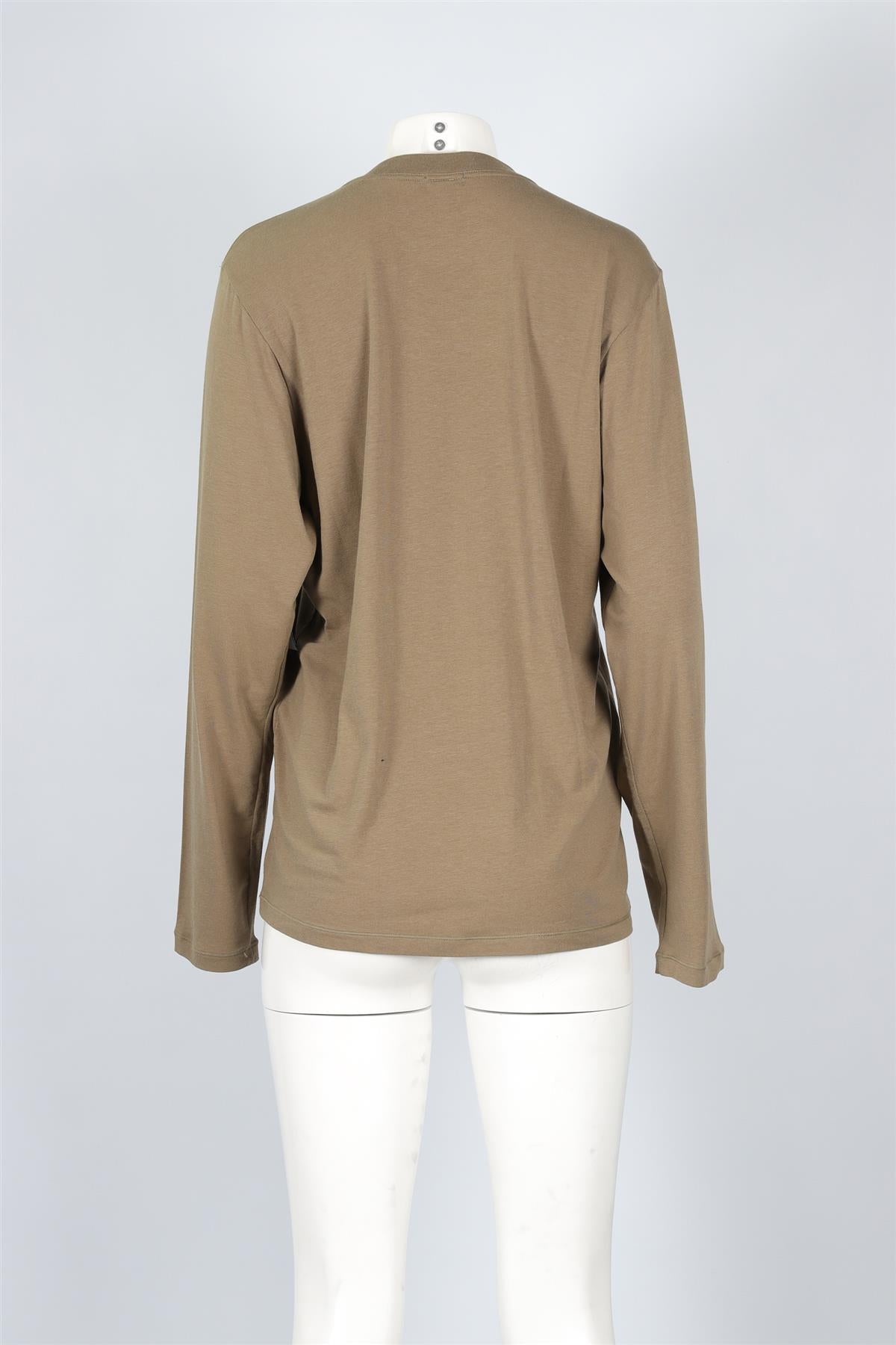 SKIMS KHAKI COTTON TOP SMALL