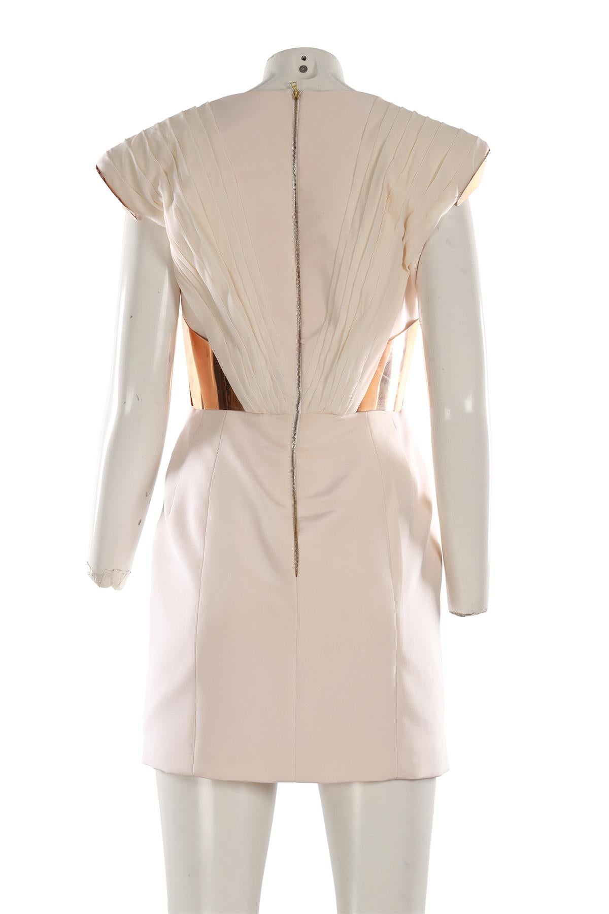 RALPH & RUSSO CREAM SILK DRESS MEDIUM