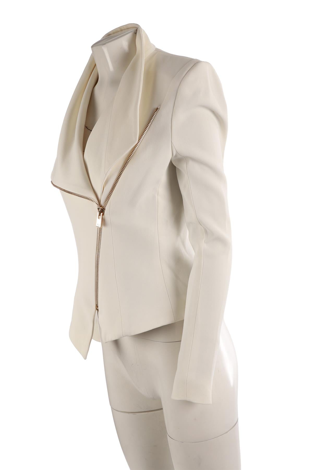 ALEXANDRE VAUTHIER IVORY CREPE JACKET FR 40 UK 12