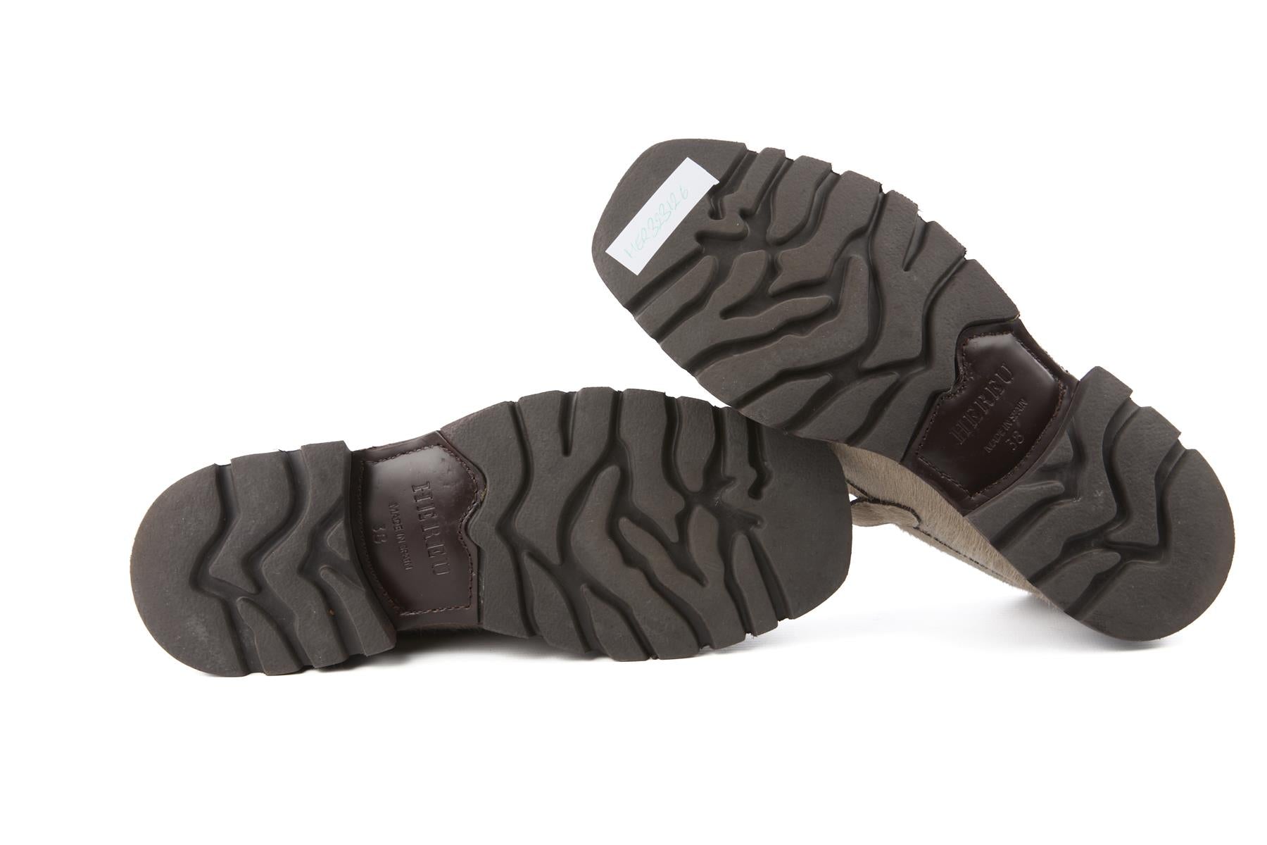 HEREU GREY CALF HAIR LOAFERS EU 38 UK 5 US 8