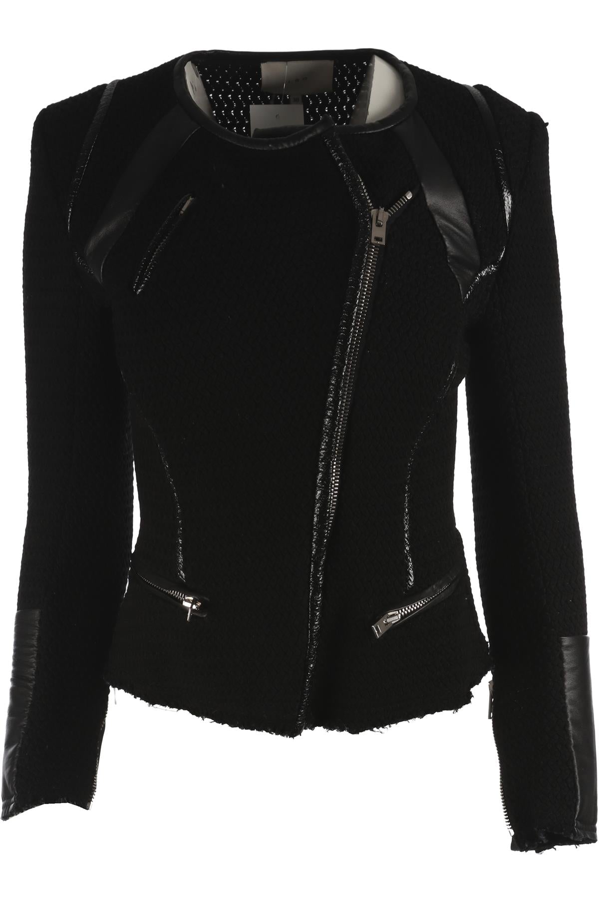 IRO BLACK COTTON JACKET FR 38 UK 10