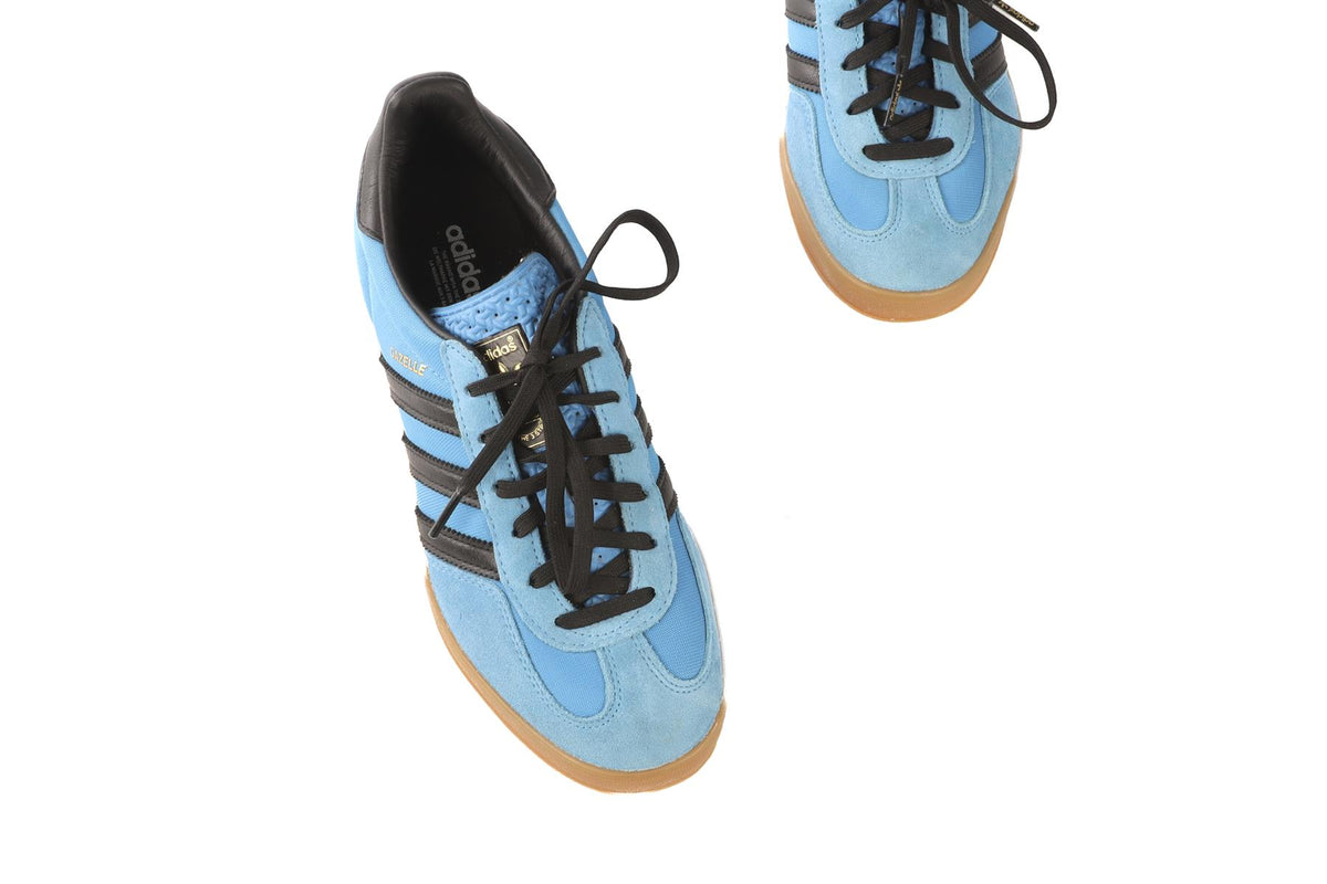 ADIDAS BLUE GAZELLE BRIGHT BLUE BLACK GUM SNEAKERS EU 38 2/3 UK 5.5 US 7