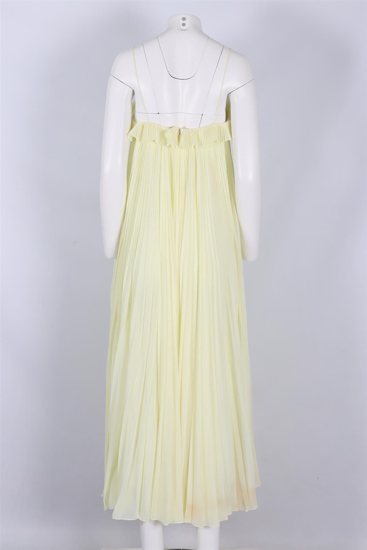ADAM LIPPES YELLOW CHIFFON MAXI DRESS US 6 UK 10