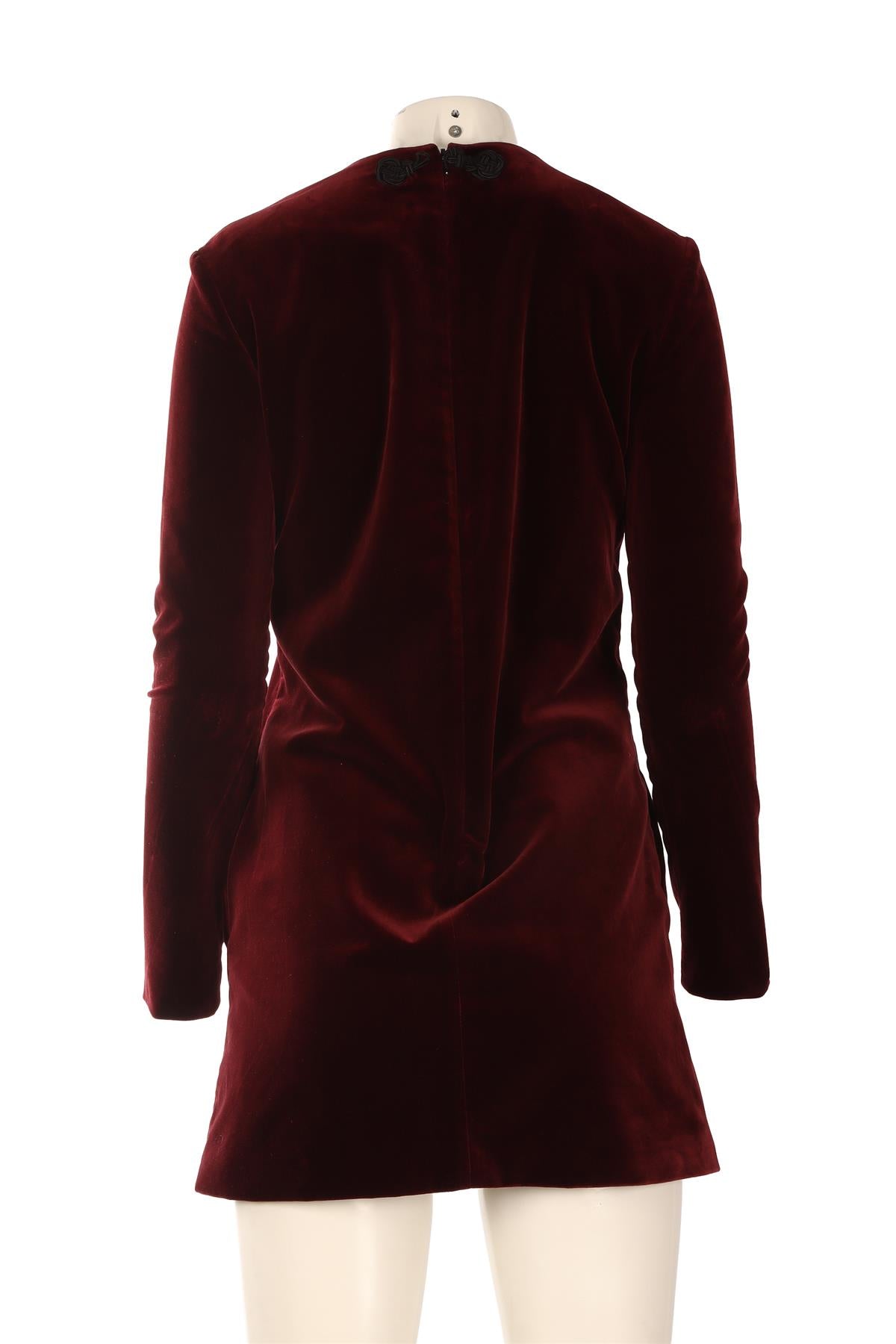 RACIL BURGUNDY VELVET MINI DRESS FR 38 UK 10