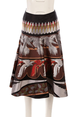 FENDI MULTI SILK MAXI SKIRT IT 40