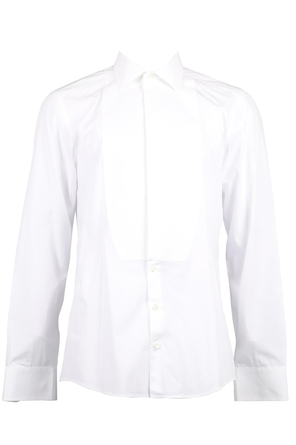 DOLCE & GABBANA GOLD WHITE MEN'S COTTON TUXEDO SHIRT EU COLLAR 41 UK 16