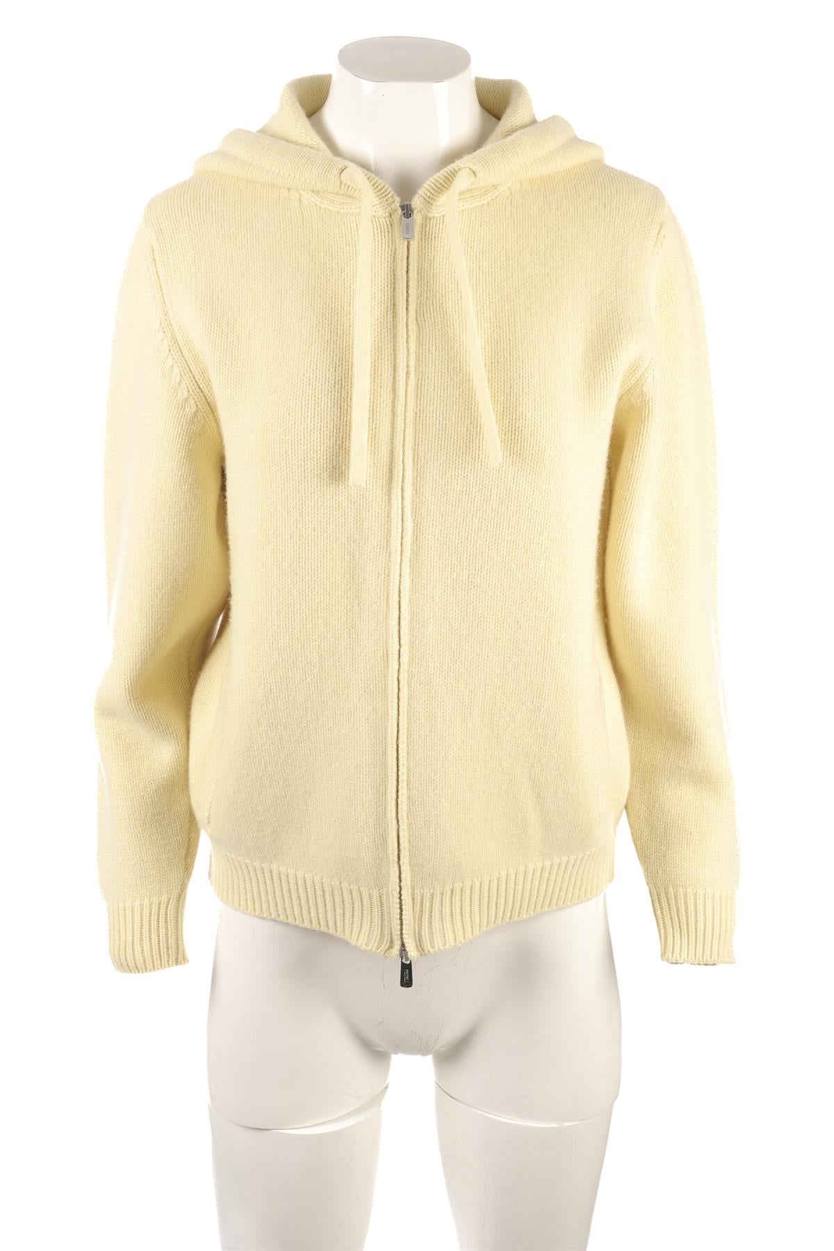 FEDELI YELLOW CASHMERE HOODIE IT 46 UK 14