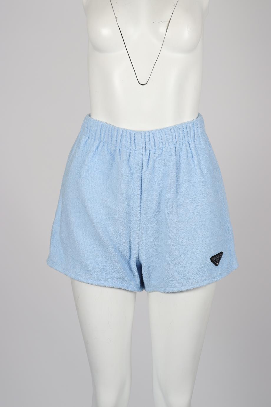 PRADA LOGO DETAILED TERRY CLOTH SHORTS IT 38 UK 6