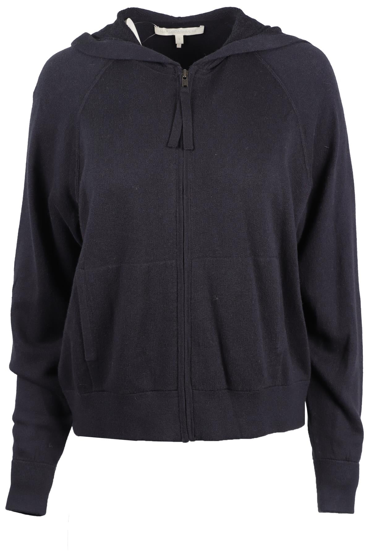 NAKED CASHMERE NAVY COTTON BLEND HOODIE SMALL