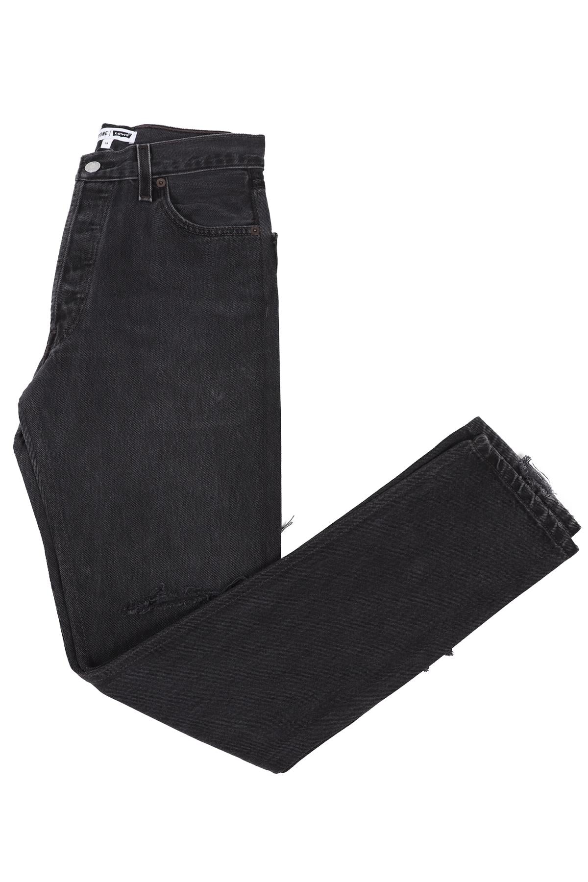 RE/DONE BLACK HIGH RISE STRAIGHT LEG JEANS W24 UK 6