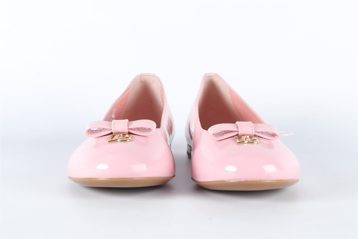 DOLCE & GABBANA PINK KIDS GIRLS LEATHER BALLERINA FLATS EU 33 UK 1 US 2