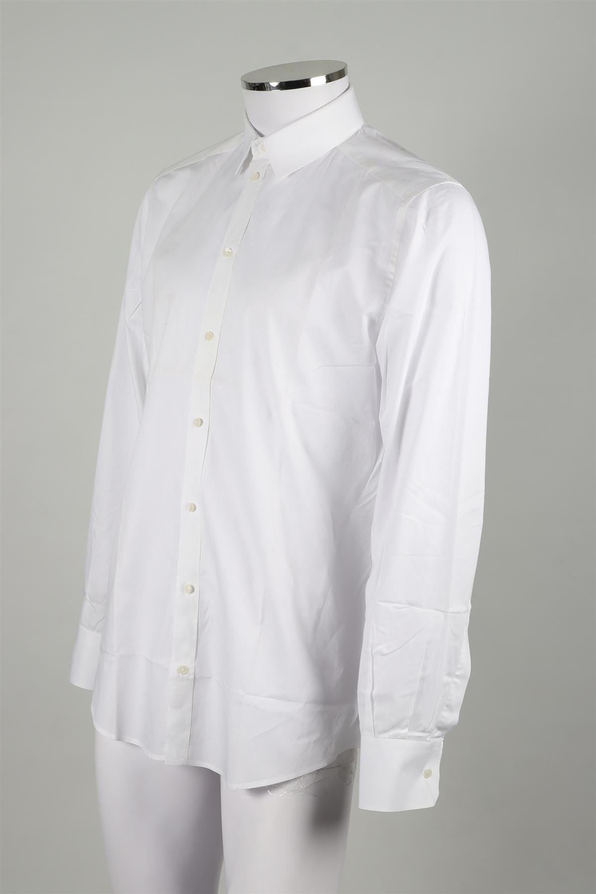 DOLCE & GABBANA MEN'S WHITE (GOLD) COTTON SHIRT UK/US COLLAR 16 UK/US CHEST 40