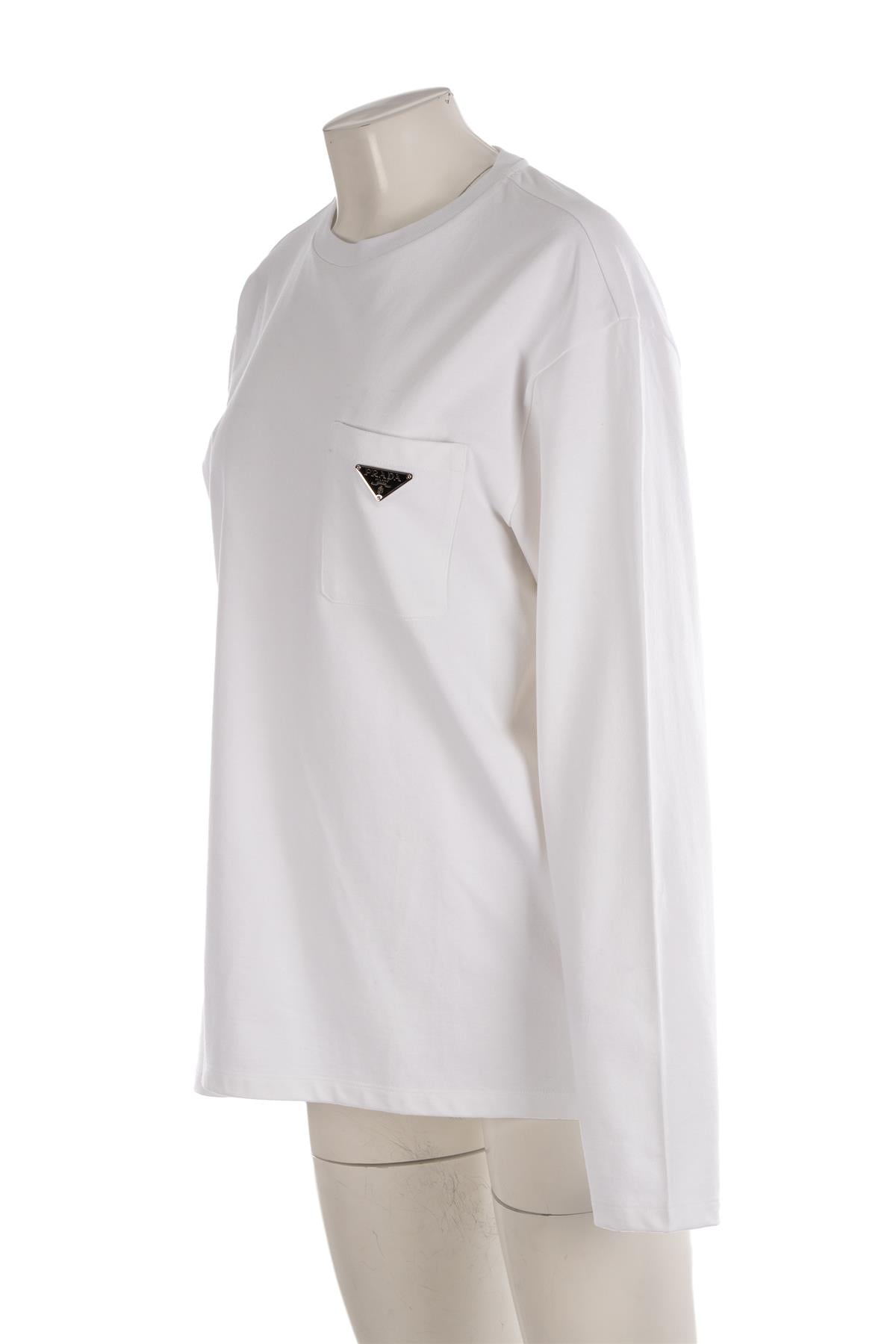 PRADA WHITE COTTON TOP MEDIUM