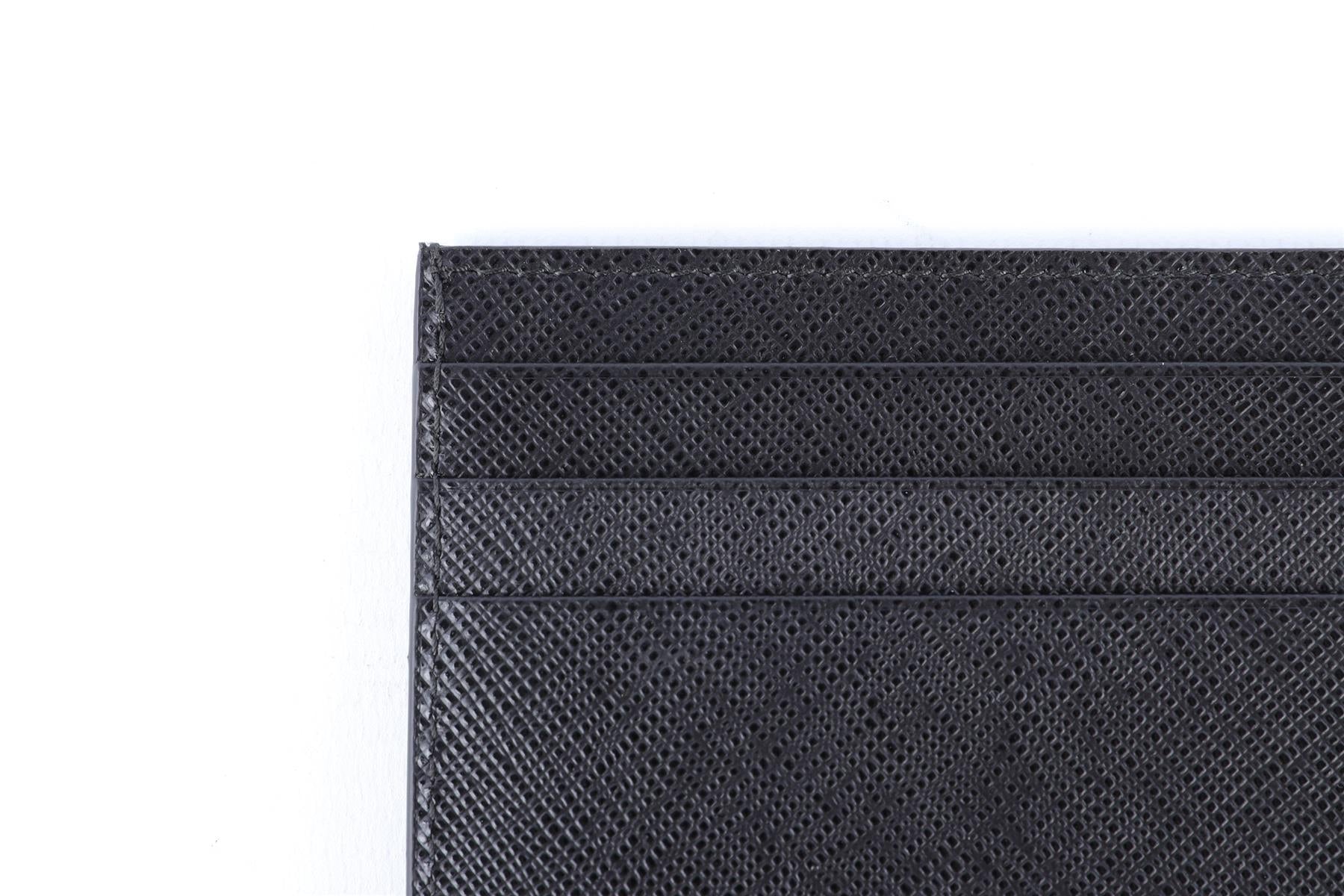 PRADA BLACK LEATHER CARD HOLDER