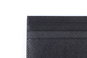PRADA BLACK LEATHER CARD HOLDER