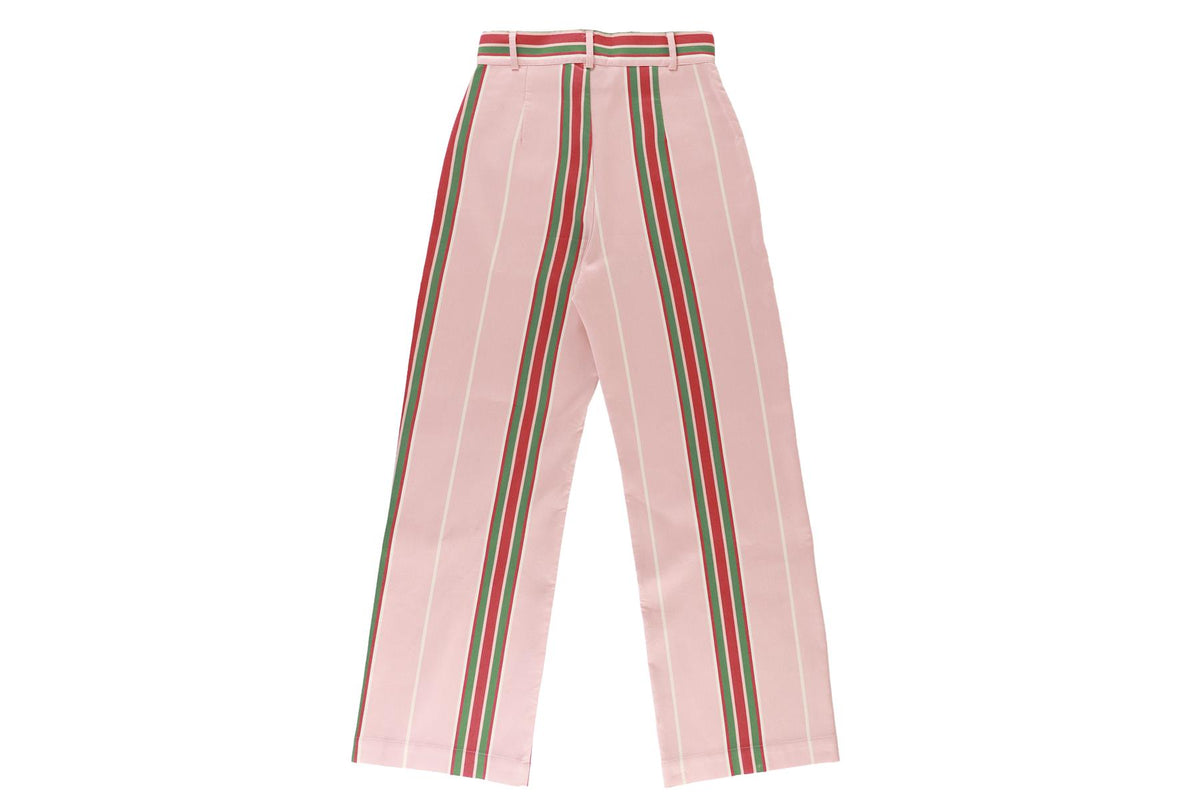 LA VESTE PINK COTTON STRAIGHT LEG PANTS SMALL